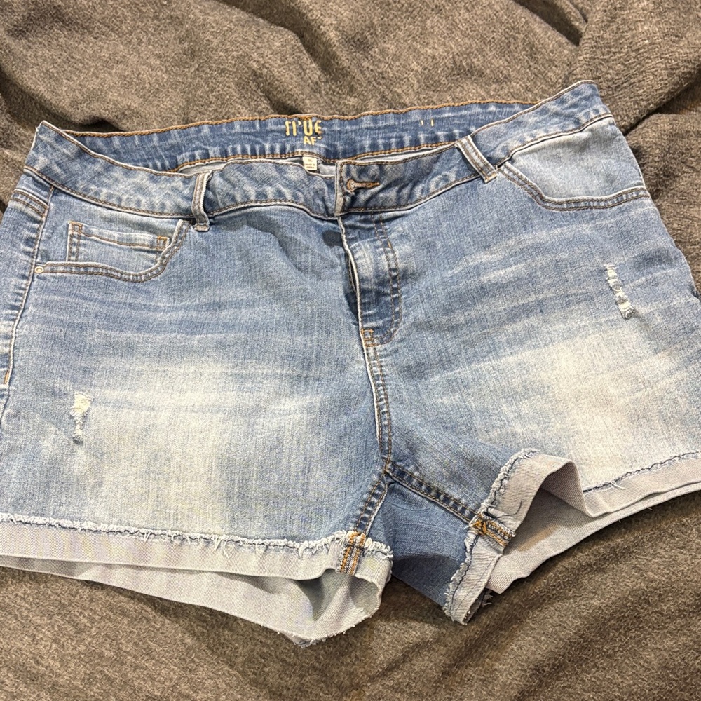 True Craft Light Blue Jean Shorts